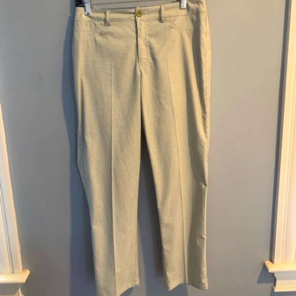 PEACE OF CLOTH OFF WHITE WITH NAVY STRIPE PANTS SIZE 2